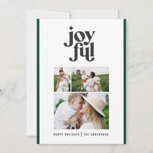 Modern minimal green indie Christmas typography Holiday Card
