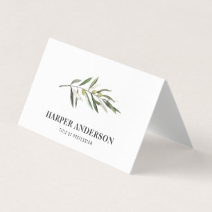 Modern Minimal Green Olive Tree Professional Business Card