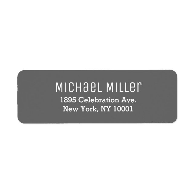 Modern Minimal Grey and White Return Address (Front)