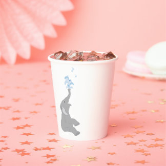 Modern Minimal Grey Elephant Shower Birthday Cups