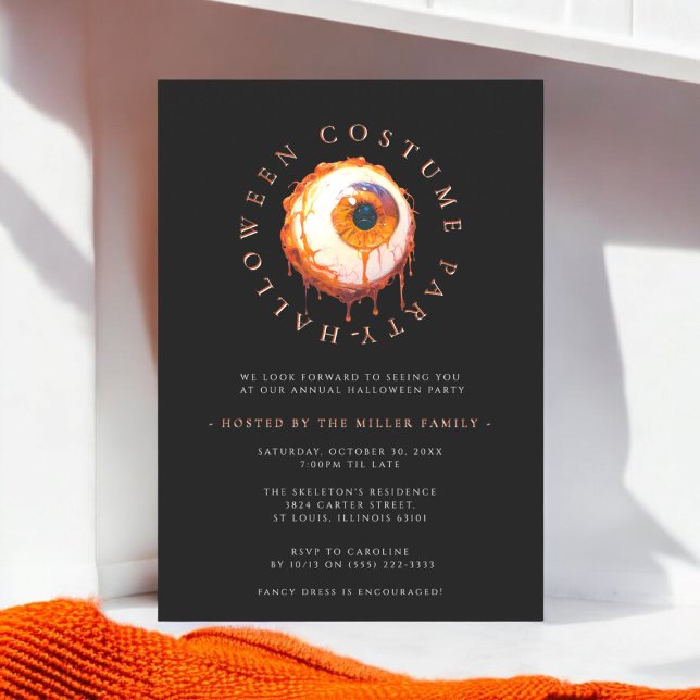 modern minimal Halloween costume party invitation  ( modern simple minimal halloween costume party invitation )