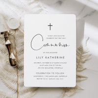 Modern Minimal Handwritten Script First Communion