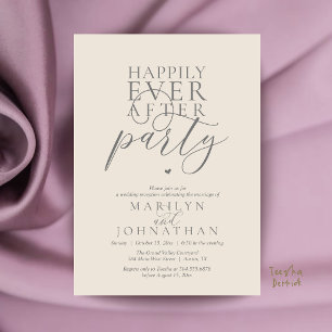 Modern Minimal Happily Ever After Party Reception Invitation