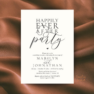 Modern Minimal Happily Ever After Party Reception Invitation