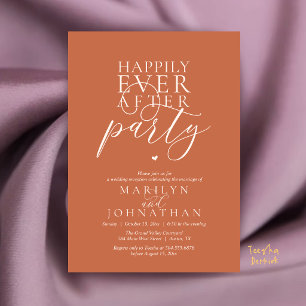 Modern Minimal Happily Ever After Party Reception Invitation