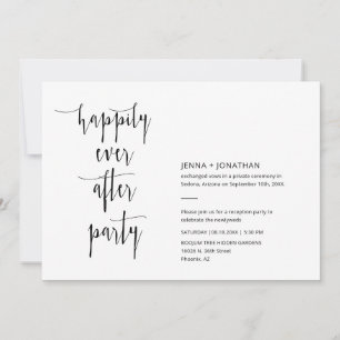 Modern Minimal Happily Ever After QR Code Photo Invitation