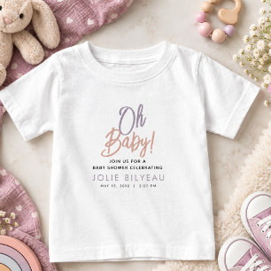 Modern Minimal Heart Boho Baby Shower T-Shirt