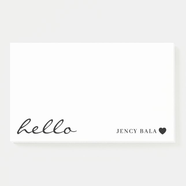 Modern Minimal Heart Clean White Design Post-it Notes (Front)