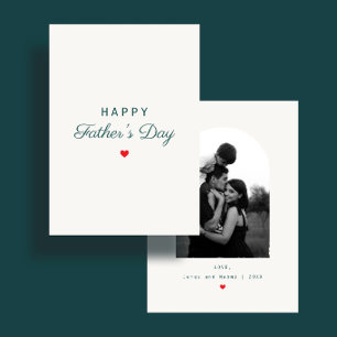 Modern Minimal Heart Custom Photo Father's Day Card