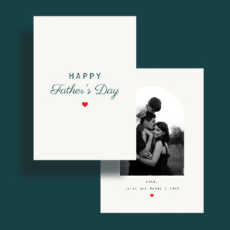 Modern Minimal Heart Custom Photo Father's Day Card