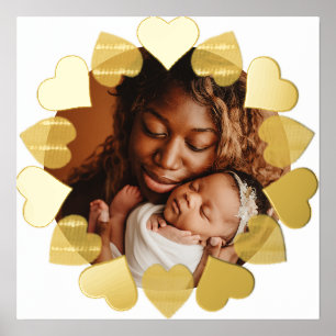 Modern  minimal heart photo Custom Foil Prints