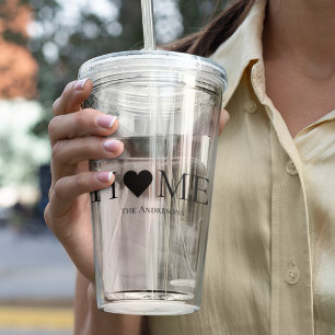 Modern Minimal Home Family Personalised Gift Acrylic Tumbler