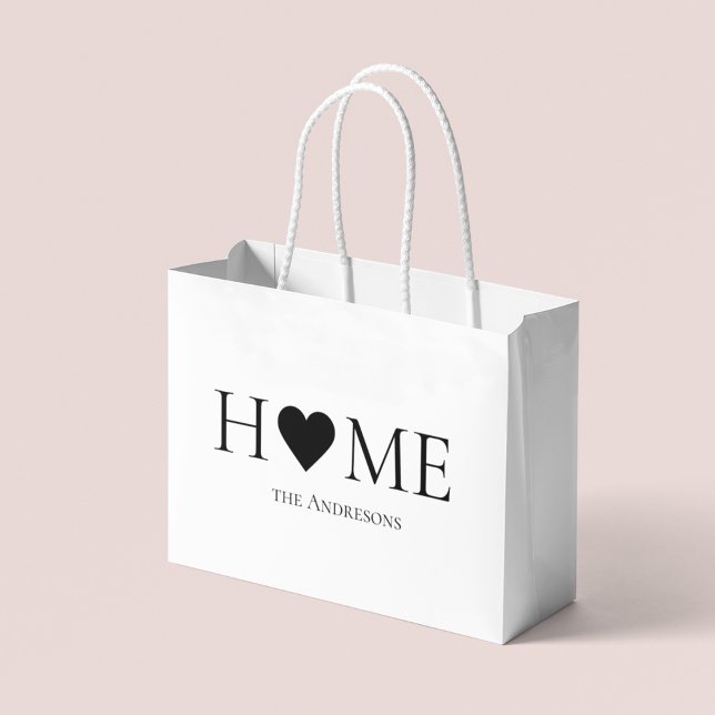 Modern Minimal Home Family Personalised Gift Large Gift Bag (Creator Uploaded)