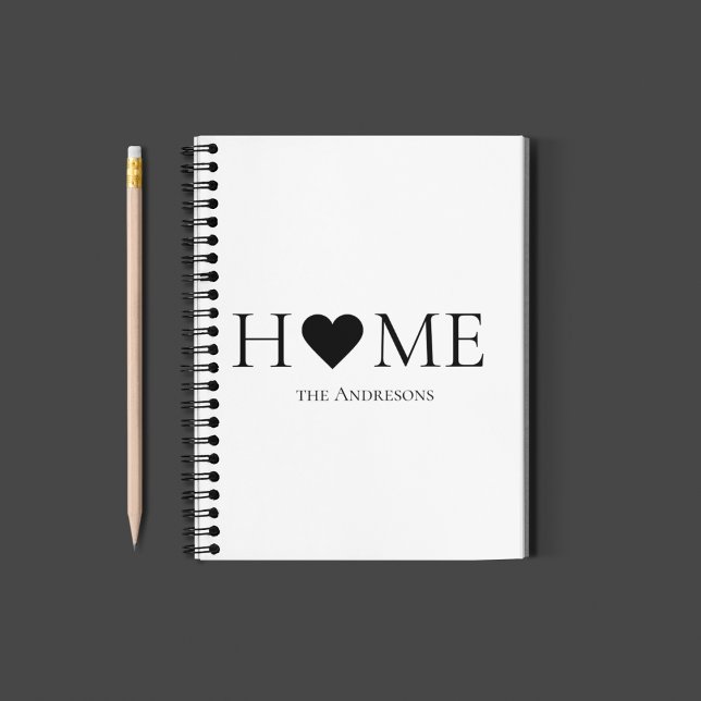 Modern Minimal Home Family Personalised Gift Notebook (Creator Uploaded)