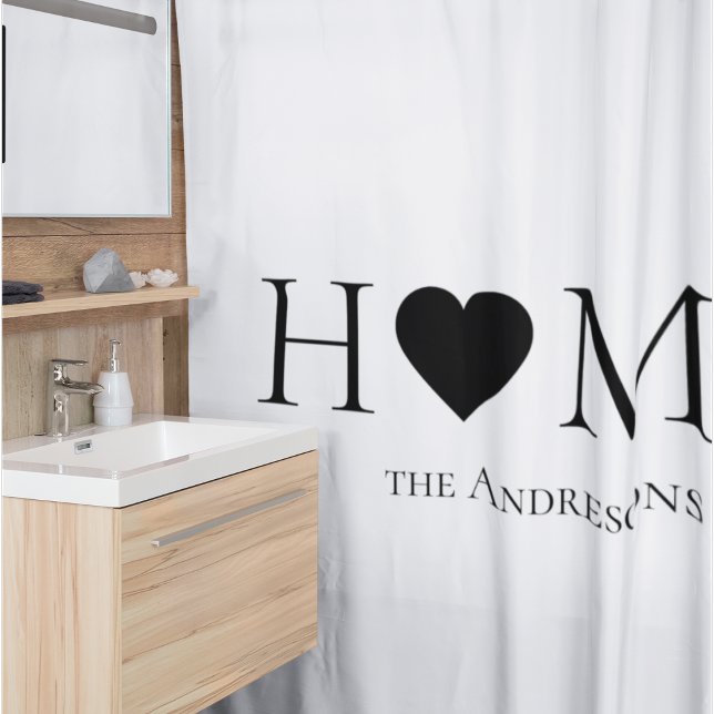 Modern Minimal Home Family Personalised Gift Shower Curtain (Creator Uploaded)