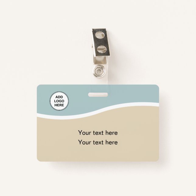 Modern Minimal ID Logo Template ID Badge (Front with Clip)