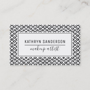 MODERN MINIMAL IKAT pattern simple black white Business Card