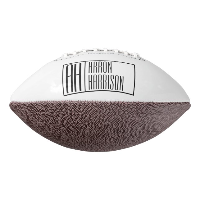 Modern Minimal Initials & Name Logo American Football (Rotated 270)