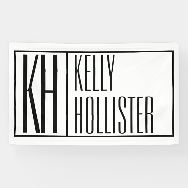 Modern Minimal Initials & Name Logo Banner (Horizontal)