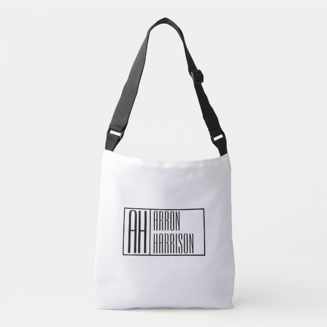 Modern Minimal Initials & Name Logo Crossbody Bag (Front)