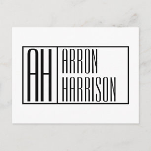 Modern Minimal Initials & Name Logo Postcard