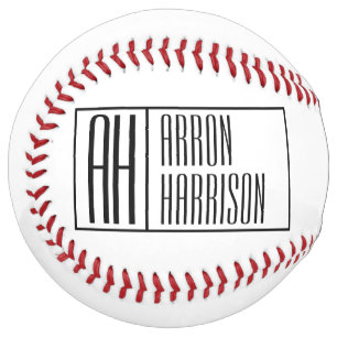 Modern Minimal Initials & Name Logo Softball
