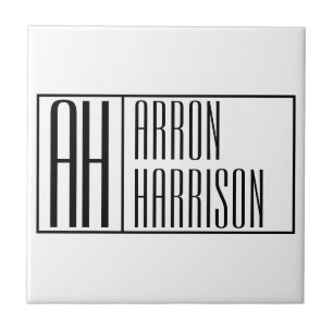Modern Minimal Initials & Name Logo Tile