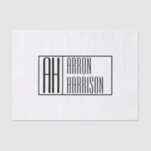 Modern Minimal Initials & Name Logo Tissue Paper