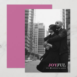 Modern Minimal Joyful Christmas Photo Holiday Card