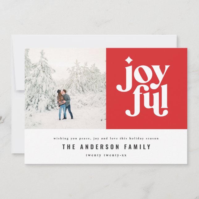 Modern minimal joyful typography photo holiday (Front)