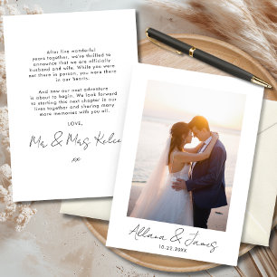 Modern Minimal Just Married Photo Announcement