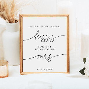 Modern Minimal Kisses for Mrs Bridal Shower Game  Poster