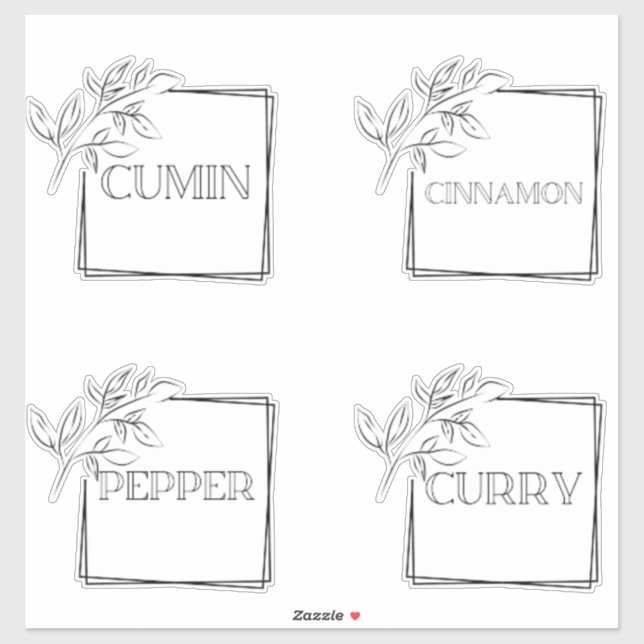 Modern Minimal Kitchen Pantry Storage Labels (Sheet)
