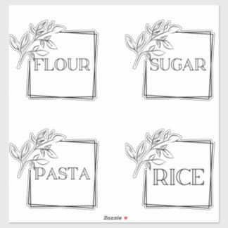 Modern Minimal Kitchen Pantry Storage Labels
