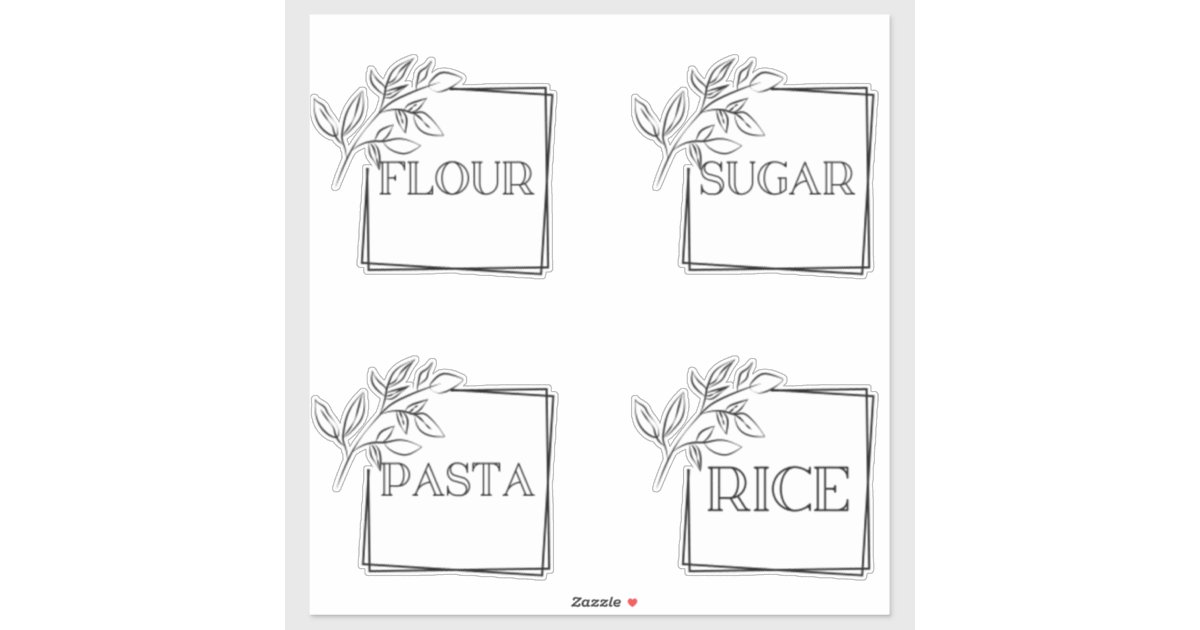 Modern Minimal Kitchen Pantry Storage Labels Zazzle