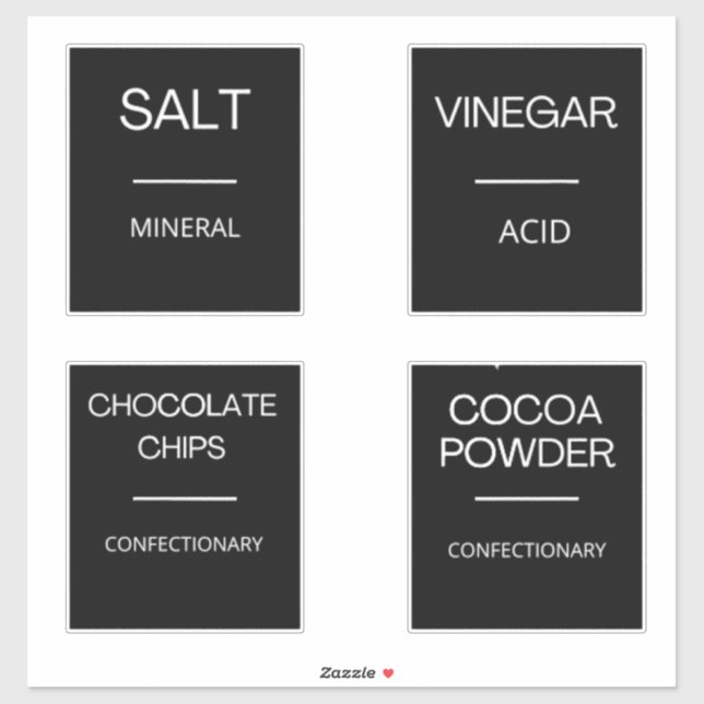 Modern Minimal Kitchen Pantry Storage Labels (Sheet)