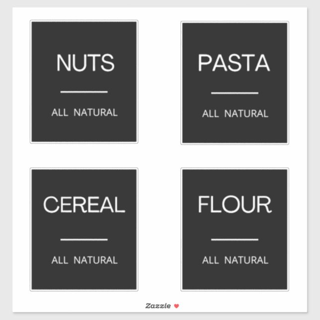 Modern Minimal Kitchen Pantry Storage Labels (Sheet)
