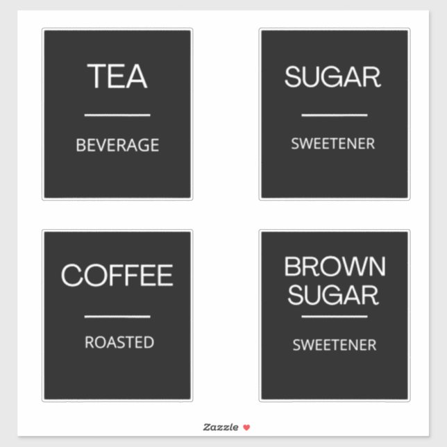 Modern Minimal Kitchen Pantry Storage Labels (Sheet)