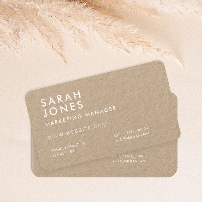 Modern Minimal Kraft Business Card (Creator Uploaded)
