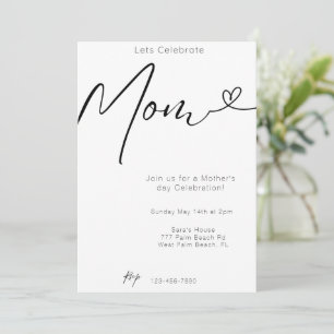Modern Minimal Let's Celebrate Mum Mother's day  Invitation