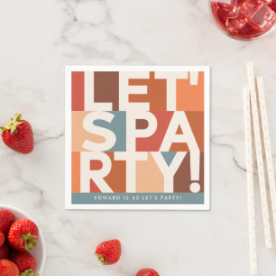Modern minimal lets party bold graphic  napkin