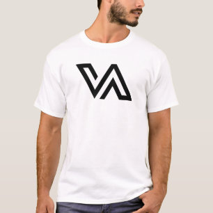 Modern Minimal Letter VA Monogram T-Shirt