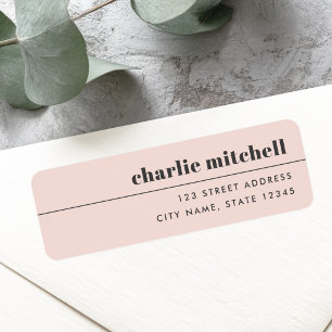 Modern minimal light blush pink return address