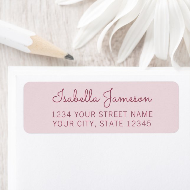 Modern Minimal Light & Dark Pink Return Address (Insitu)