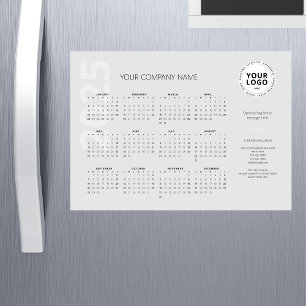 Modern Minimal Light Grey Business Calendar 2025 