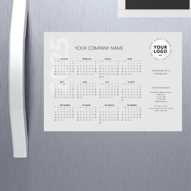Modern Minimal Light Grey Business Calendar 2025  (Creator Uploaded)