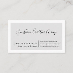 Modern Minimal Light Grey Business Card