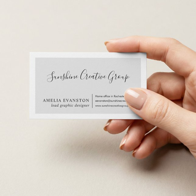 Modern Minimal Light Grey Business Card (Creator Uploaded)