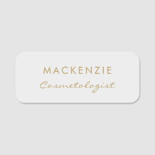 Modern Minimal Light Grey Professional Employee Name Tag