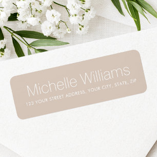 Modern minimal light mocha brown return address
